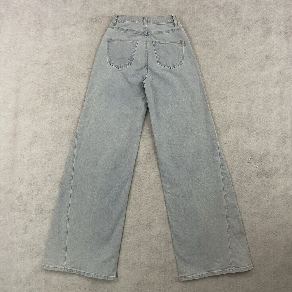 Vibrant Miu Jeans Womens W24 Light Wash Wide Leg High Rise Denim NWT - Picture 4 of 13